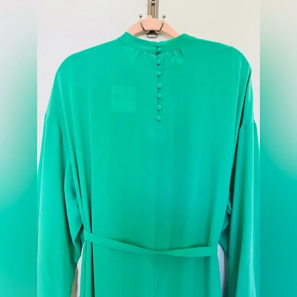 & Other Stories Fluid-Fit Wide Sleeve Organic Silk Maxi Dress - Picture 11 of 13